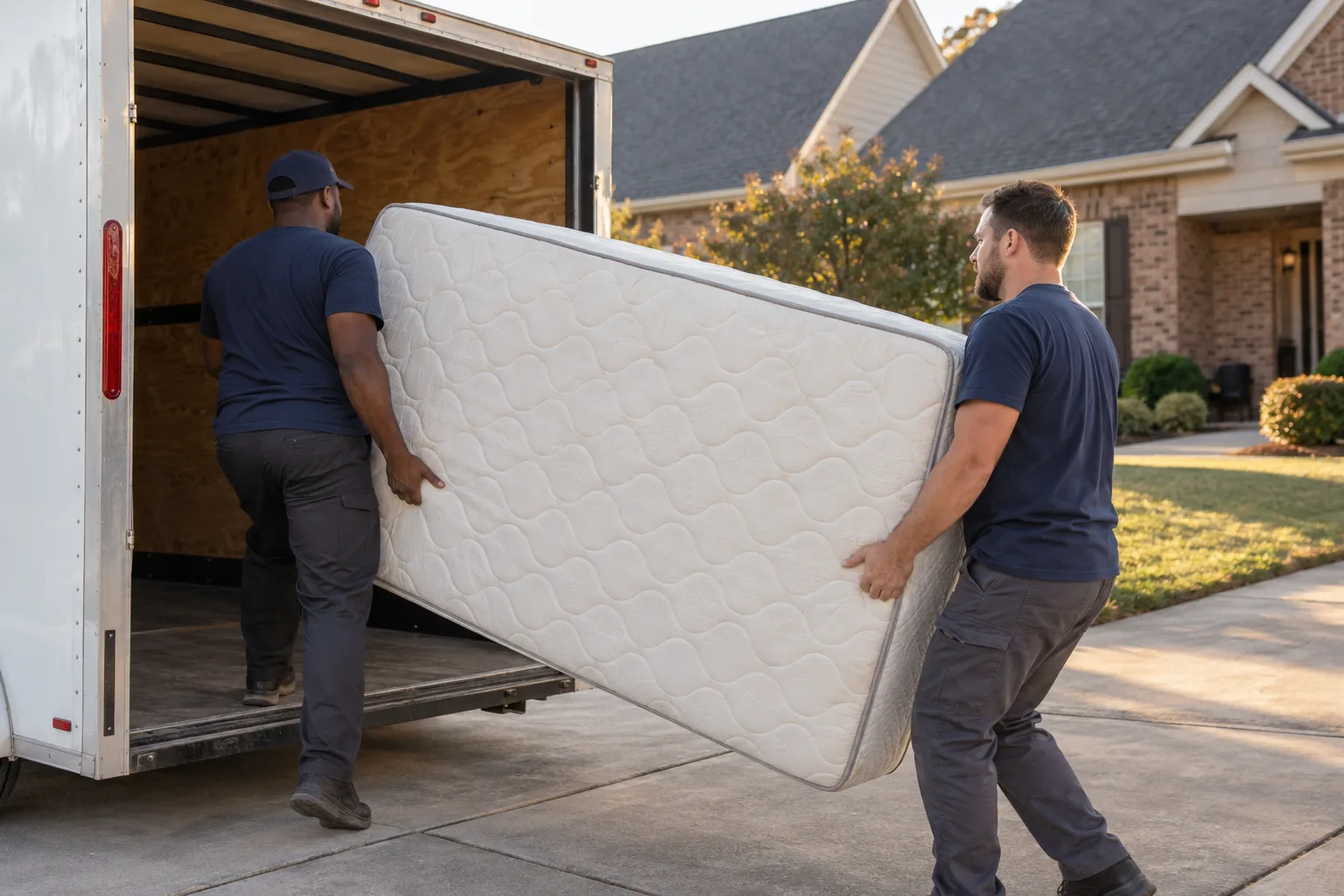 A second view of mattress removal handling and access