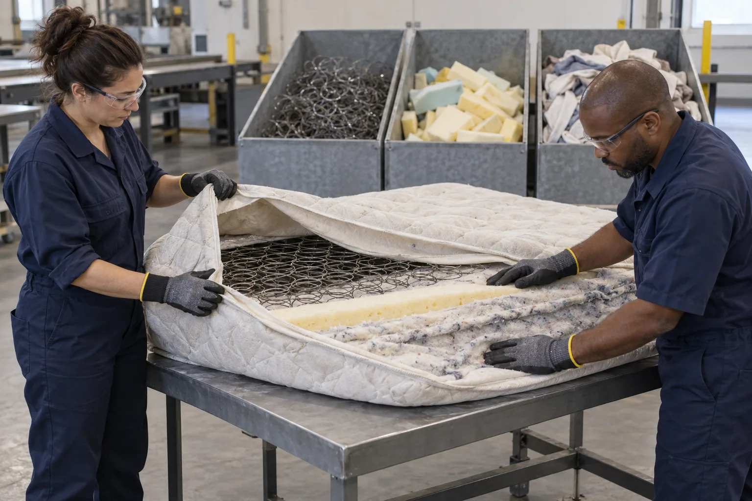Mattress Recycling planning in a residential bedroom
